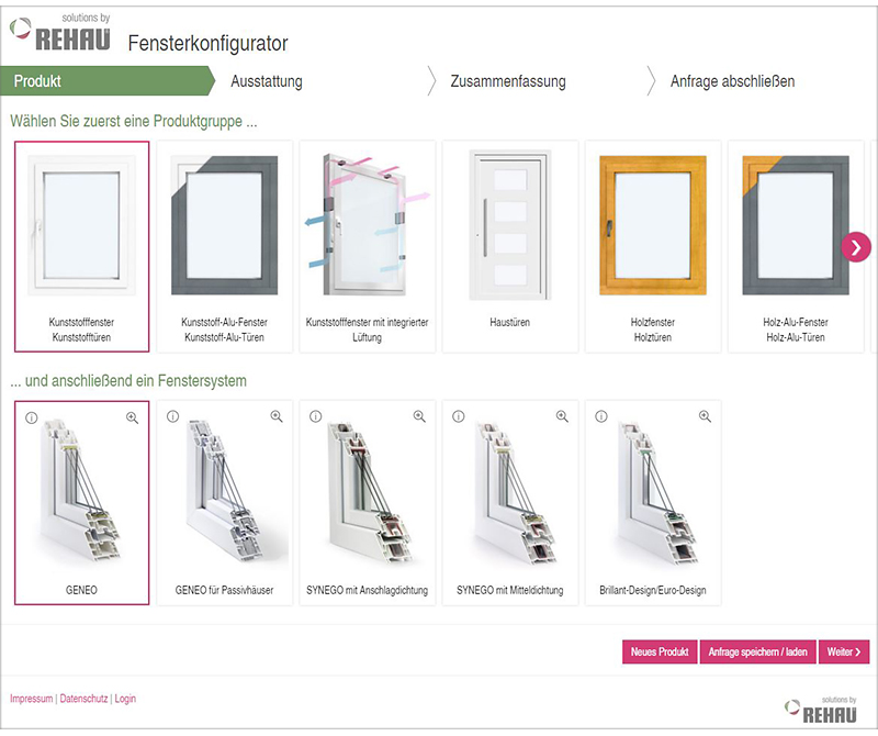 REHAU Fensterkonfigurator